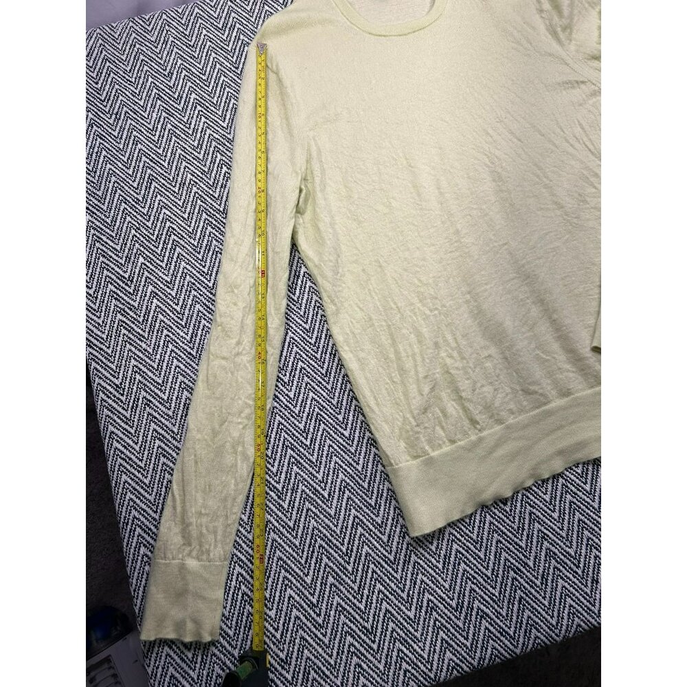 Banana Republic Men's Yellow 100% Merino Wool Crewneck Professional Sweater L - Picture 4 of 7